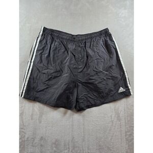 Vintage Adidas Athletic Running Shorts Mens XL Black Nylon Pockets Y2K *Read